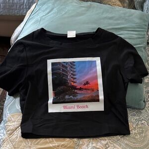 Black Miami Beach Graphic T-Shirt